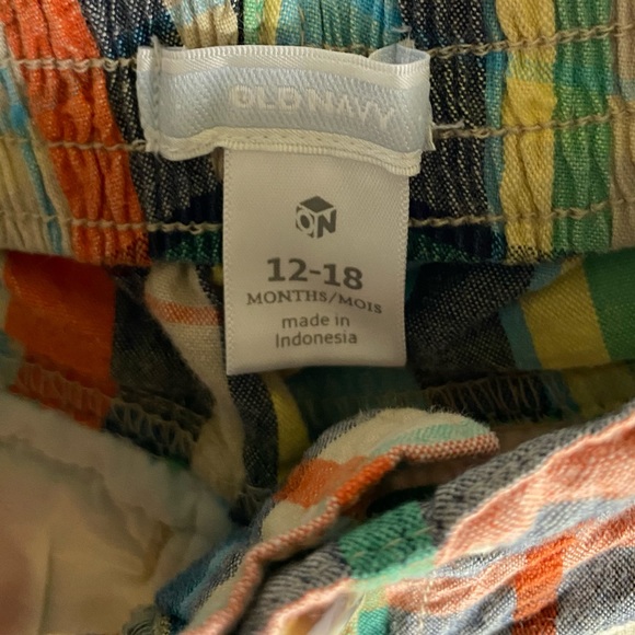 Old Navy Plaid Cargo Lightweight Shorts Size 12-18 Months - Picture 4 of 4